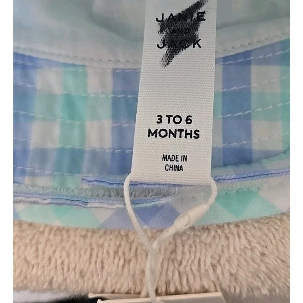 Jane And‎ Jack Infant Bucket Hat Size 3/6M  Blue Plaid